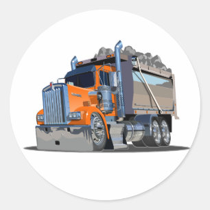 Cartoon truck classic round sticker