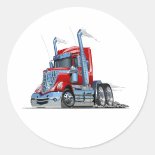 Cartoon truck classic round sticker