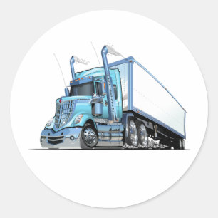 Cartoon truck classic round sticker