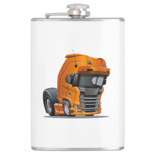 Cartoon truck hip flask
