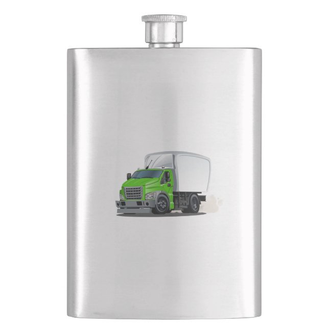 Cartoon truck hip flask (Front)