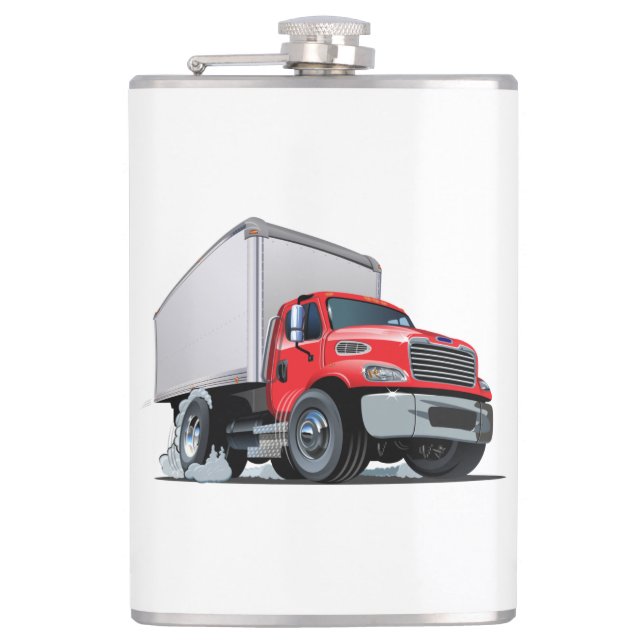 Cartoon truck hip flask (Front)