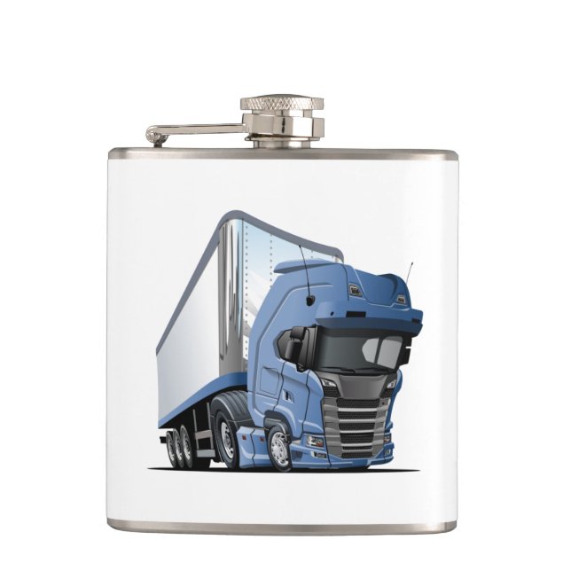Cartoon truck hip flask (Front)