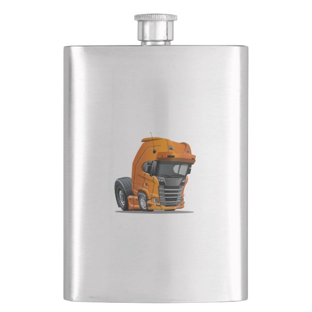 Cartoon truck hip flask (Front)