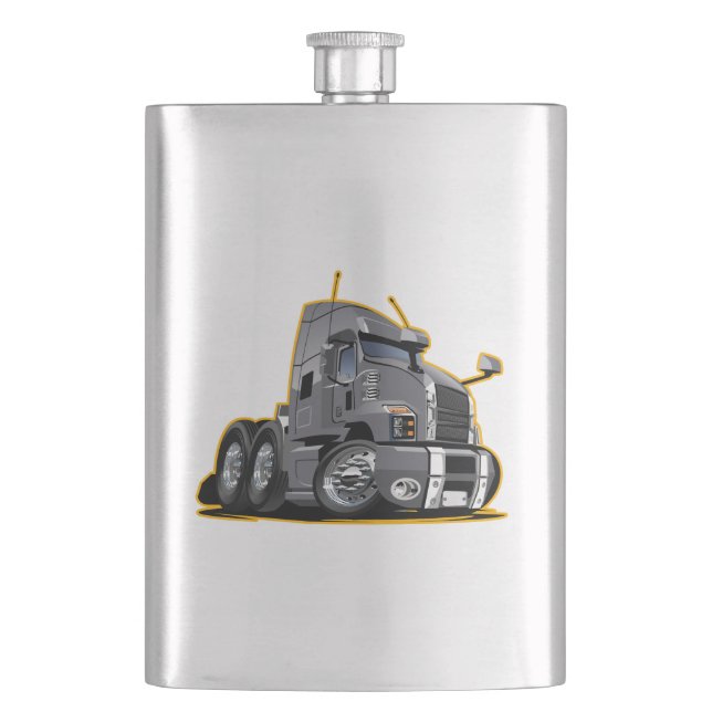 Cartoon truck hip flask (Front)