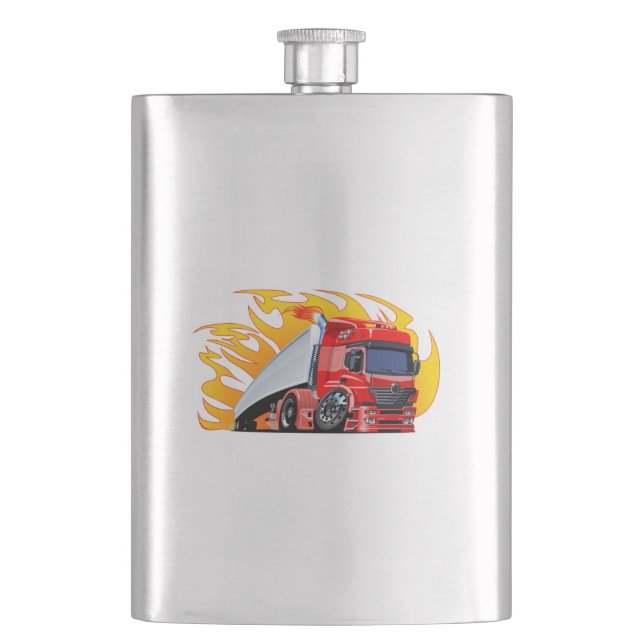 Cartoon truck hip flask (Front)
