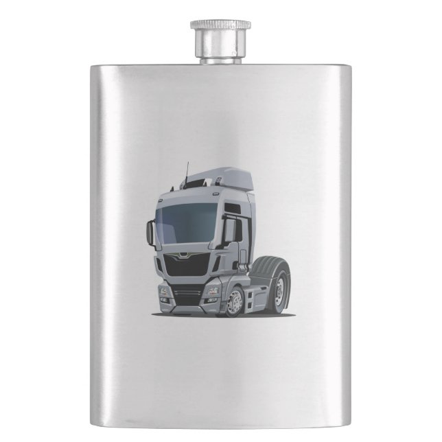 Cartoon truck hip flask (Front)