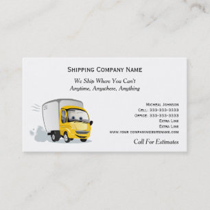 Cartoon Truck in Motion Shipping Moving Company Business Card