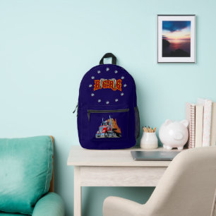 Cartoon truck printed backpack