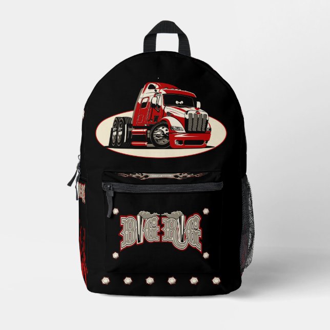 Cartoon truck printed backpack (Front)