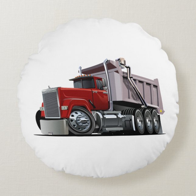 Cartoon truck round pillow (Front)