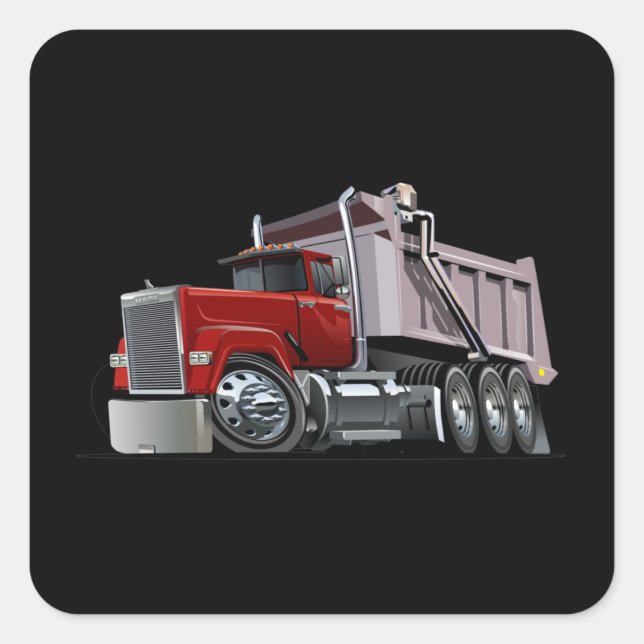 Cartoon truck square sticker (Front)
