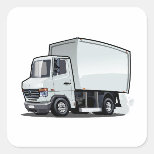Cartoon truck square sticker