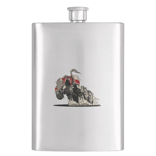 cartoon truxk hip flask (Front)