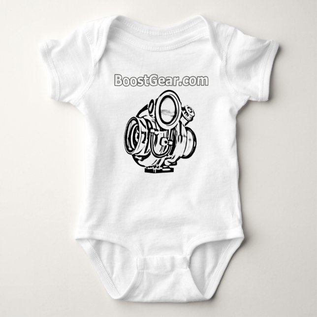 Cartoon Turbo by BoostGear.com Baby Bodysuit (Front)