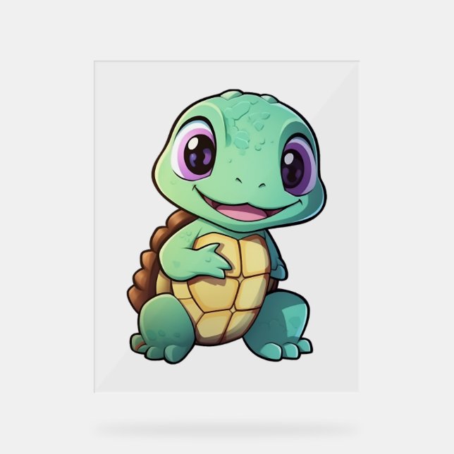 Cartoon turtle illustration        acrylic sign (Front)