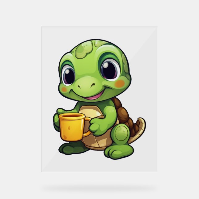 Cartoon turtle illustration               acrylic sign (Front)