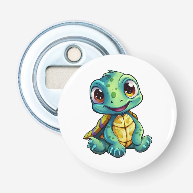 Cartoon turtle illustration bottle opener (Front)