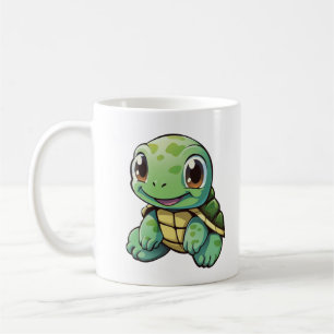 Cartoon turtle illustration coffee mug