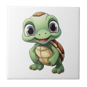 Cartoon turtle illustration Copy Ceramic Tile