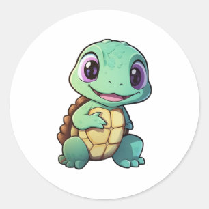 Cartoon turtle illustration Copy Copy Copy Copy Co Classic Round Sticker