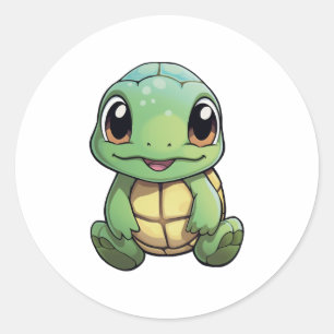 Cartoon turtle illustration Copy Copy Copy Copy Co Classic Round Sticker