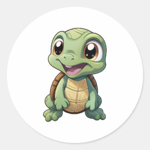 Cartoon turtle illustration Copy Copy Copy Copy Co Classic Round Sticker
