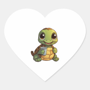 Cartoon turtle illustration Copy Copy Copy Copy Co Heart Sticker