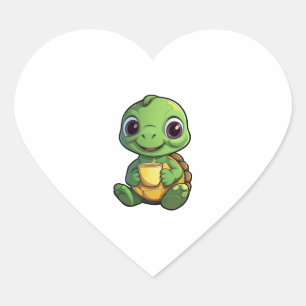 Cartoon turtle illustration Copy Copy Copy Copy Co Heart Sticker