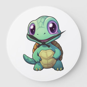Cartoon turtle illustration Copy Copy Copy Copy Co Large Clock