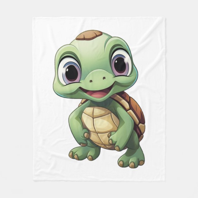 Cartoon turtle illustration Copy Fleece Blanket (Front)