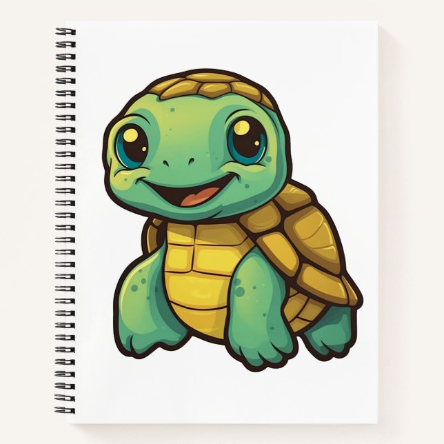 Cartoon turtle illustration notebook (Front)