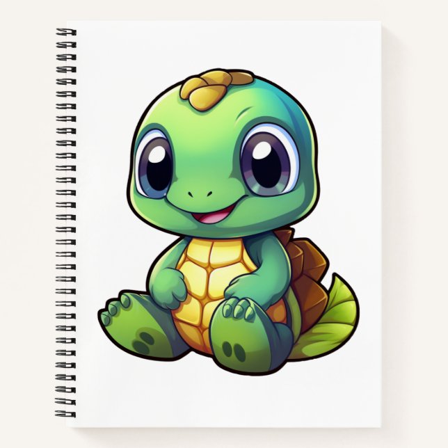 Cartoon turtle illustration notebook (Front)