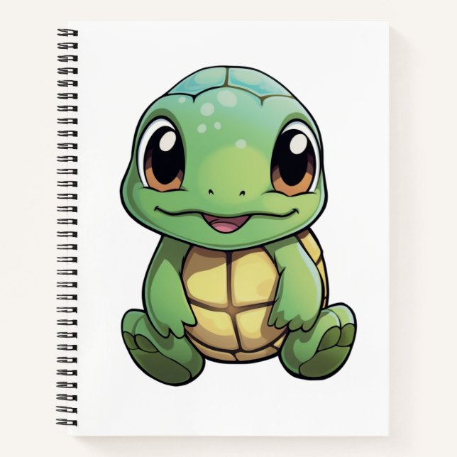 Cartoon turtle illustration notebook (Front)
