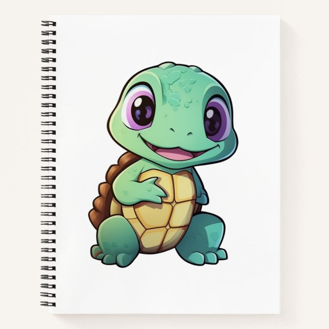 Cartoon turtle illustration notebook (Front)