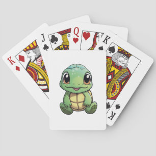 Cartoon turtle illustration playing cards