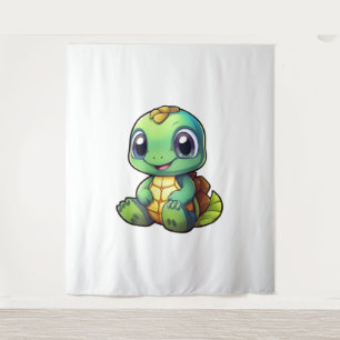 Cartoon turtle illustration tapestry