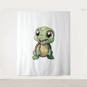 Cartoon turtle illustration      tapestry