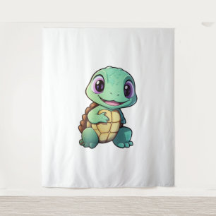 Cartoon turtle illustration tapestry