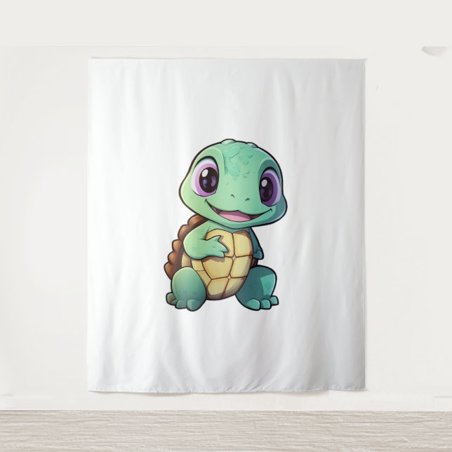 Cartoon turtle illustration        tapestry (Front)