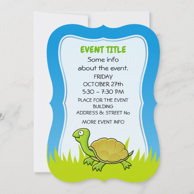 Cartoon Turtle Invitation (Back)