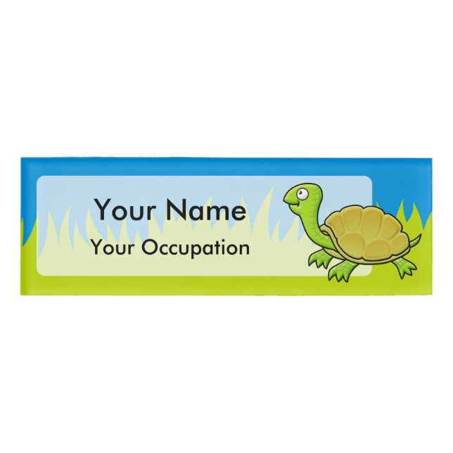 Cartoon Turtle Name Tag (Front)