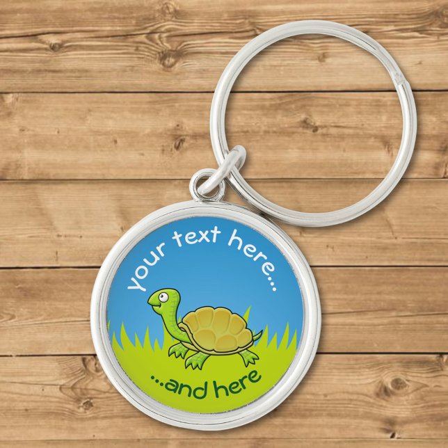 Cartoon Turtle on Grass Key Ring (Creator Uploaded)
