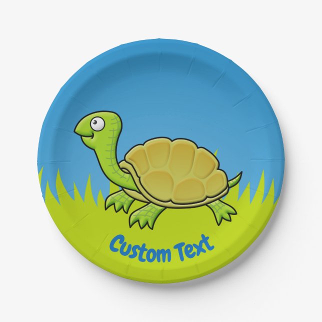 Cartoon Turtle Paper Plate (Front)