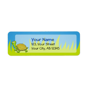 Cartoon Turtle Return Address Label