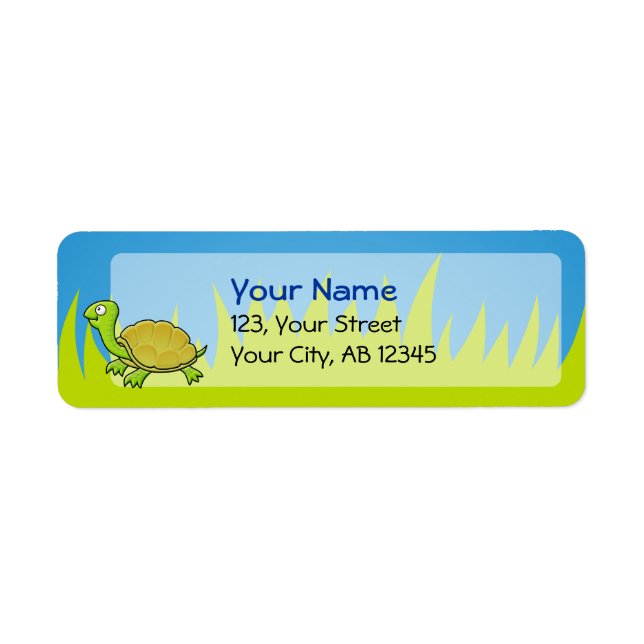 Cartoon Turtle Return Address Label (Front)