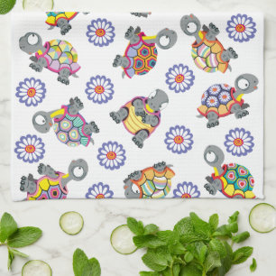 cartoon turtle tea towel