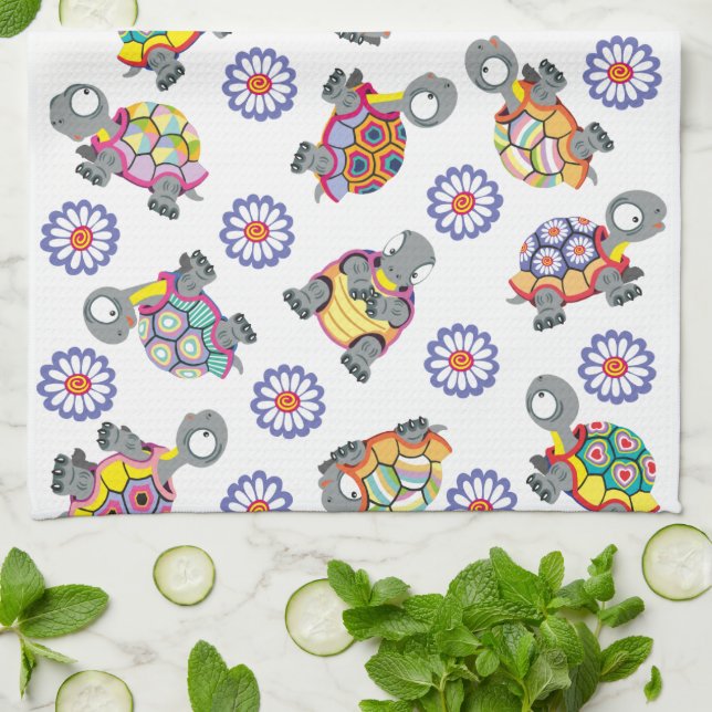 cartoon turtle tea towel (Folded)