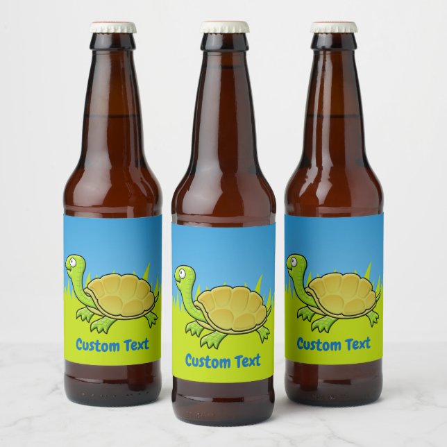 Cartoon Turtle Wine Label (Bottles)