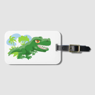 Cartoon Tyrannosaurus Rex Luggage Tag